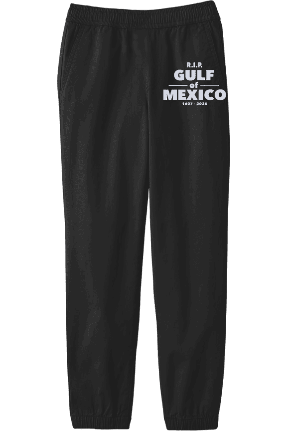 RIP Gulf of Mexico 1607-2025 Youth Black Jogger Pants-Large