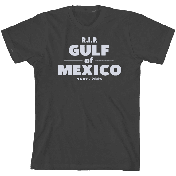 RIP Gulf of Mexico 1607-2025 Youth Charcoal Crew Neck Short Sleeve Tee-XS