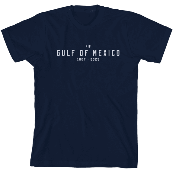 RIP Gulf of Mexico 1607-2025 Youth Navy Blue Crew Neck Short Sleeve Tee-Medium