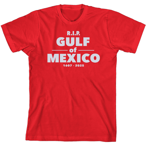 RIP Gulf of Mexico 1607-2025 Youth Red Crew Neck Short Sleeve Tee-XS