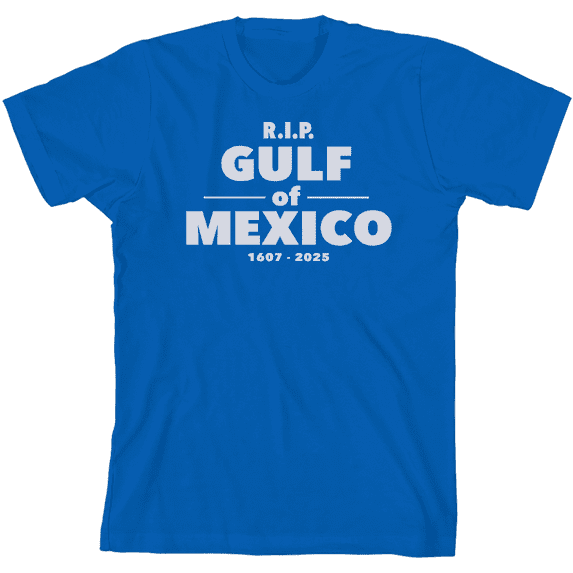 RIP Gulf of Mexico 1607-2025 Youth Royal Blue Crew Neck Short Sleeve Tee-Medium