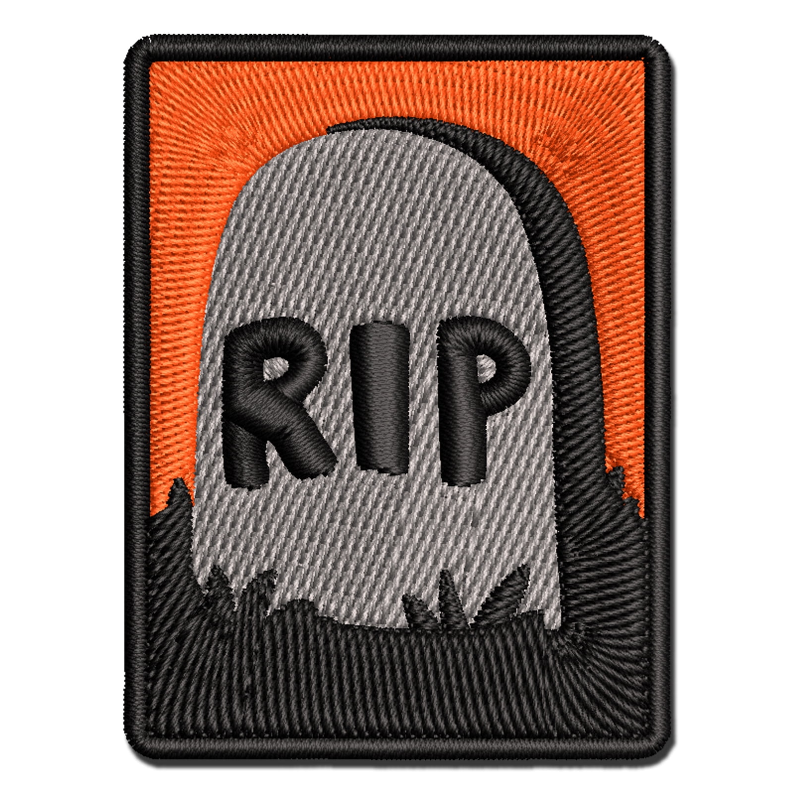 Patch Rip Off RIP Headstone Gravestone Tombstone Halloween Applique Multi-Color ...