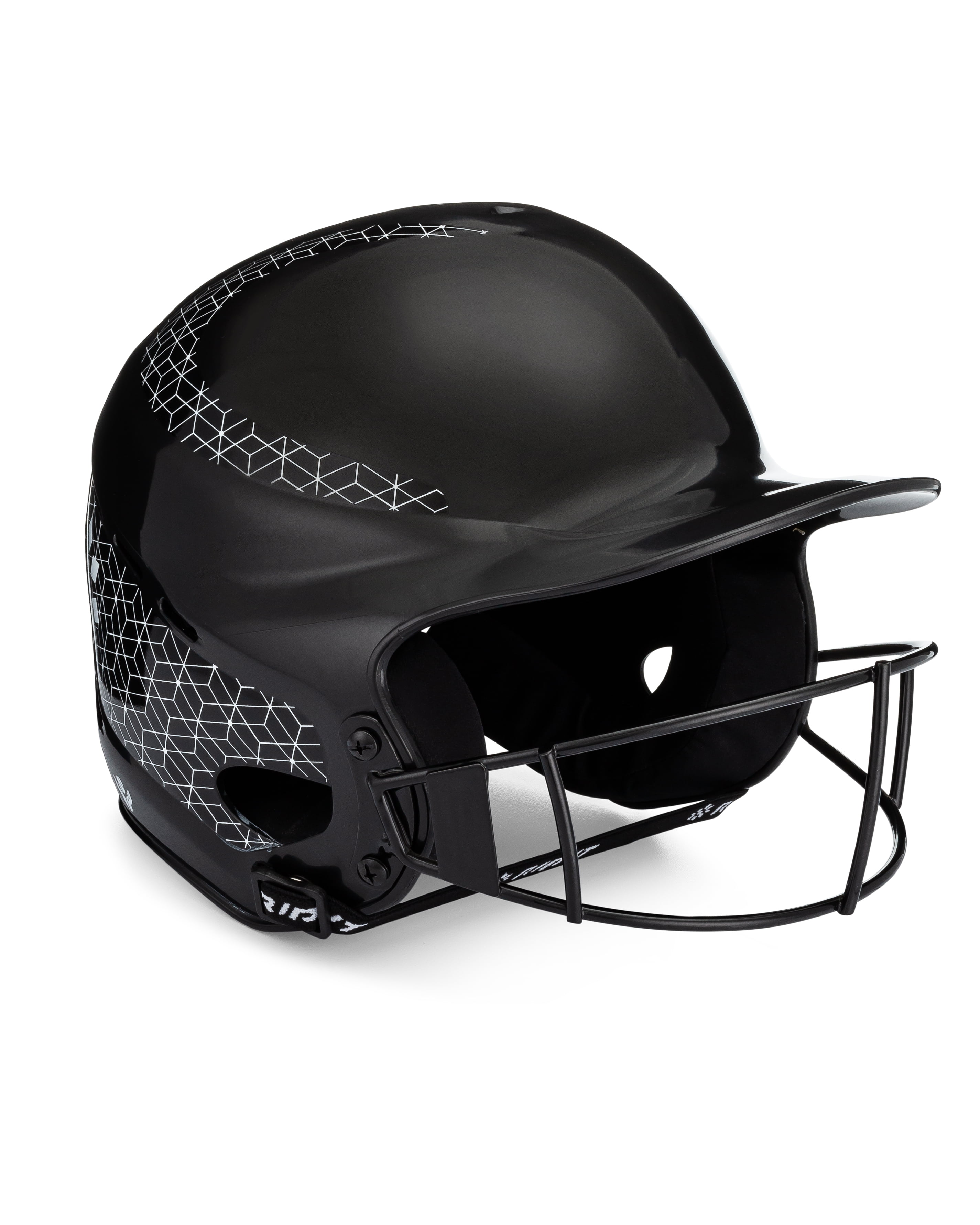 RIPIT Vision Classic Softball Batting Helmet 2.0, Black, Small and
