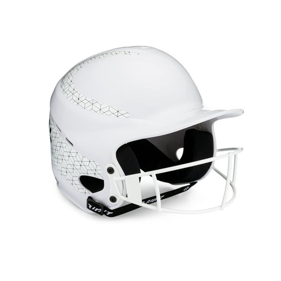 RIP-IT Vision Classic Softball Batting Helmet 2.0, White, Small and Medium