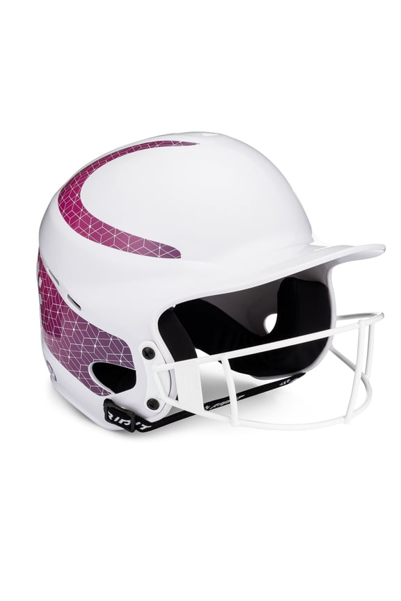 Vision Classic Softball Batting Helmet 2.0, White and Pink, Medium and Large