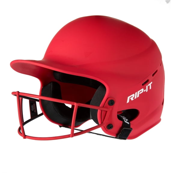 RIP-IT | Vision Pro Softball Batting Helmet | MATTE | Scarlet S/M | Lightweight