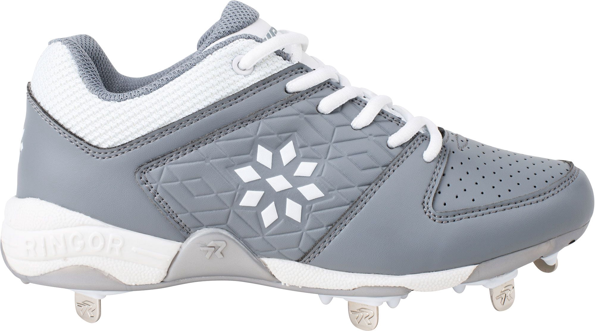RIP-IT Women's Diamond Metal Fastpitch Softball Cleats (Grey/White, 10 ...
