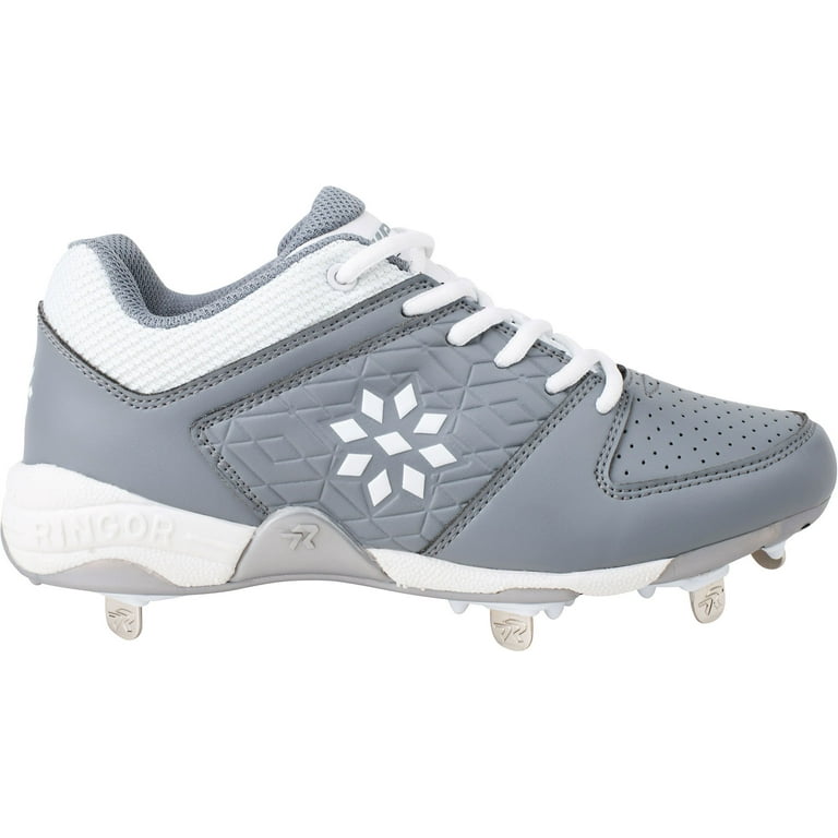 RIP IT Women s Diamond Metal Fastpitch Softball Cleats Grey White 9 Walmart