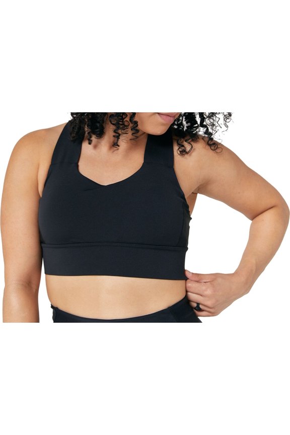 Women's Medium Support Sports Bra (Black, XL)