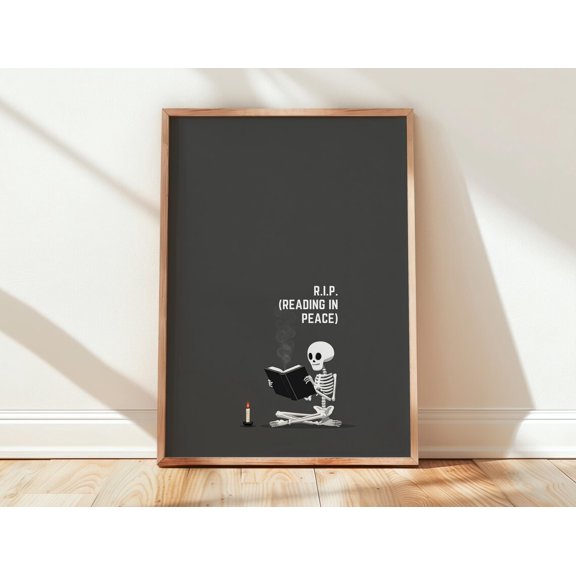 RIP Reading In Peace Wall Art Print, Unframed Paper Poster 8x10in