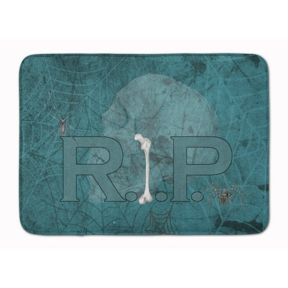RIP Rest in Peace with spider web Halloween Machine Washable Memory Foam Mat
