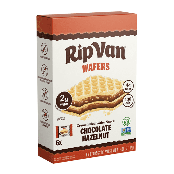 RIP VAN - Chocolate Hazelnut Wafer Cookies 4.68OZ ( Pack of 6)