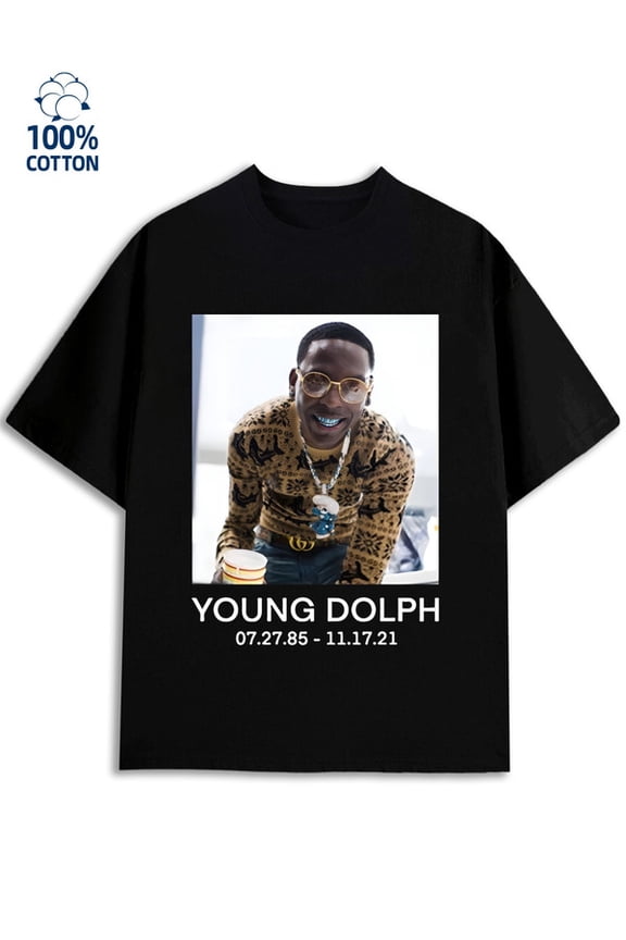RIP Young Dolph mens 180G 100% Cotton black Funny Unisex Shirt Crewneck tshirts Trendy Unisex Shirt Short Sleeve tshirts Fashion Unisex Shirt Printed tshirts Funny Unisex Shirt Short Sleeve tshirts