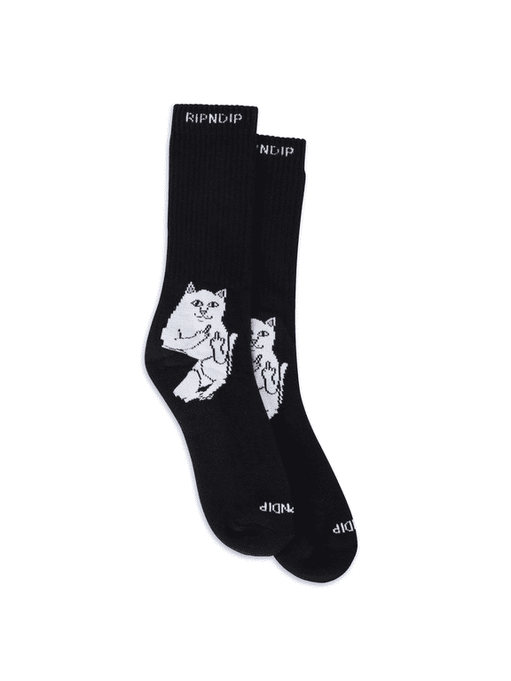 RIPNDIP Peeking Nermal Socks, One Size Fits Most Cotton Blend Crew Socks with Stretch Comfort for Everyday Wear