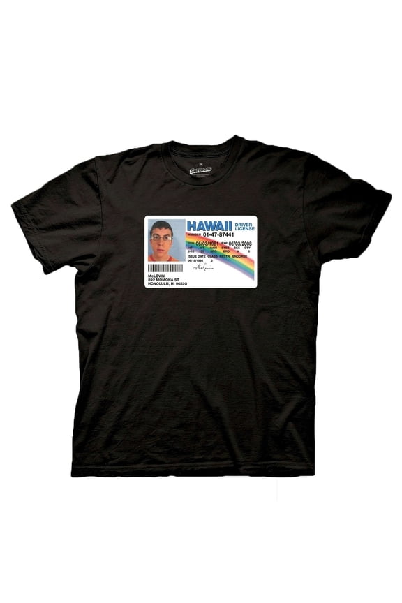 RIPPLE JUNCTION Men's Superbad McLovin Short Sleeve Crewneck T-Shirt in Black, M