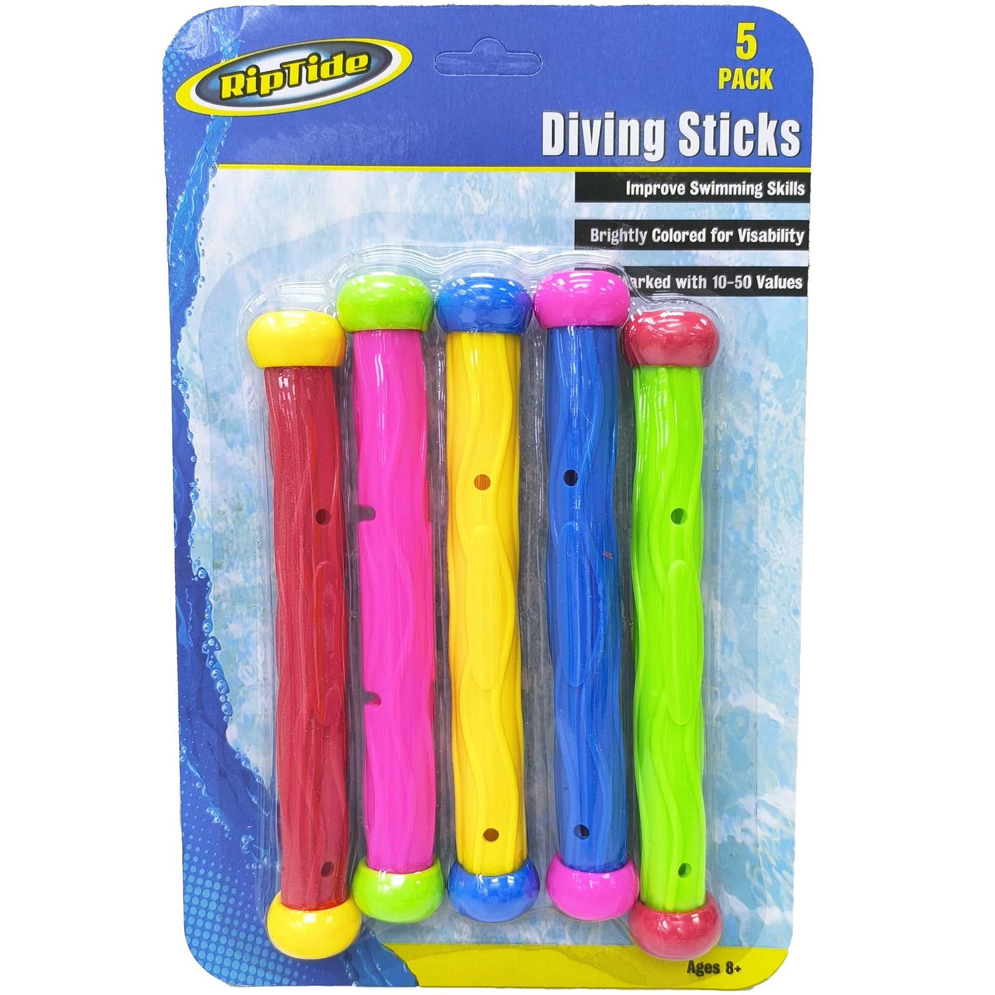 RIPPLE: Rainbow Dive Sticks - 5 Piece, Pool & Water Games Toys, Build Swimming Skills, Vibrant Colors For Visibility, Toss & Retrieve Play, Kids 8+