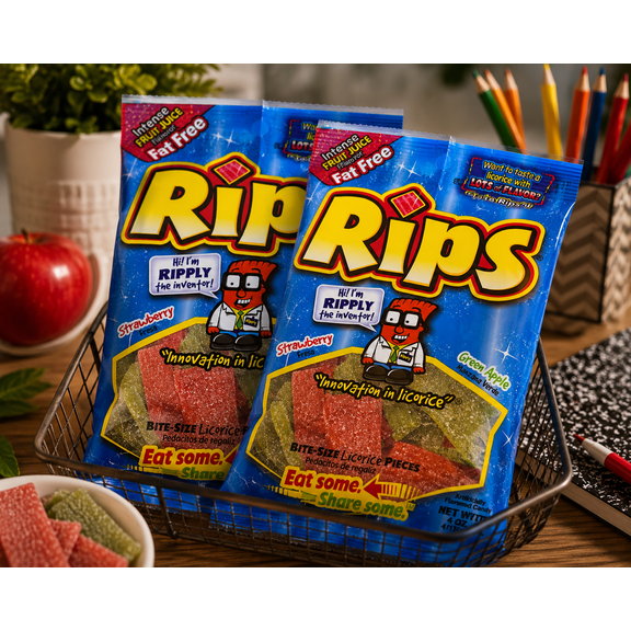 RIPS Sour Strawberry Green Apple Peg Bag 2 Pack 4 Oz