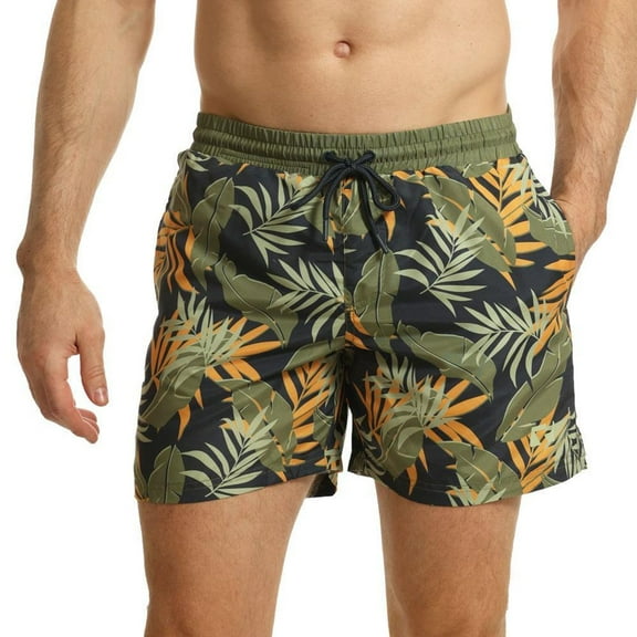 RIPT Essentials Mens Jungle Print Swim Shorts