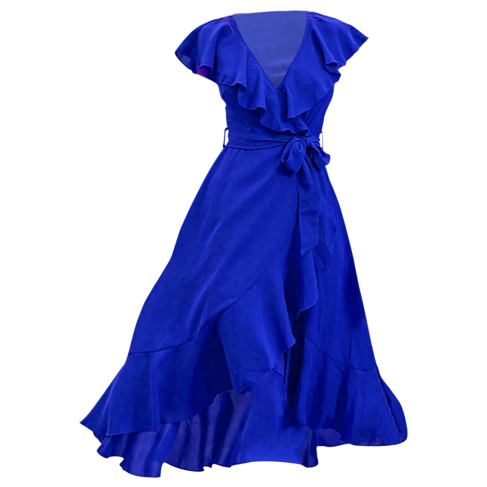chinese dress ladies SHEIN Easowa Women's Casual/Resort Elegant High Slit Tied Waist A-Line   PINK SHOP EG