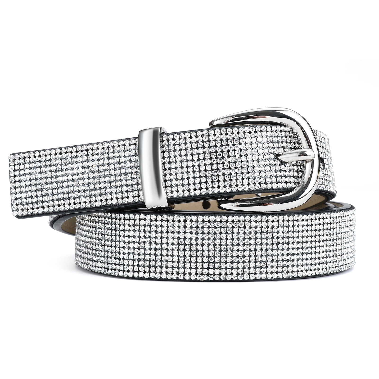 Womens Rhinestone Belt Sparkly Skinny Glitter Belt For Dresses Jeans Waistband Mealah Glitter-Rhinestone-Western-Cowboy Belt for Women  main image 3