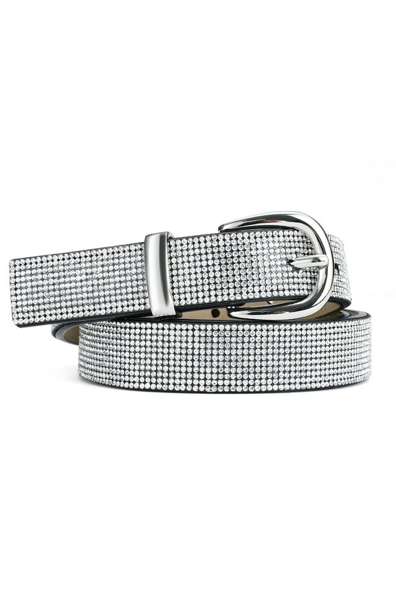 Rhinestone Belt for Women, Sparkly Glitter Diamond Belt for Jeans