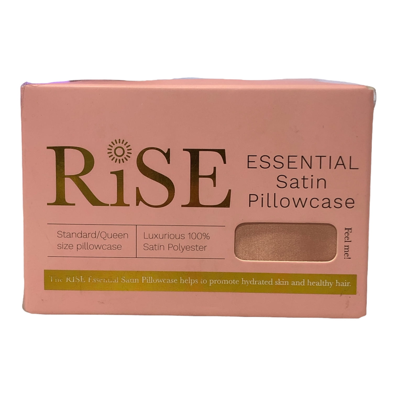 RISE Essential Satin Pillowcase, Standard/Queen, Soft Rose