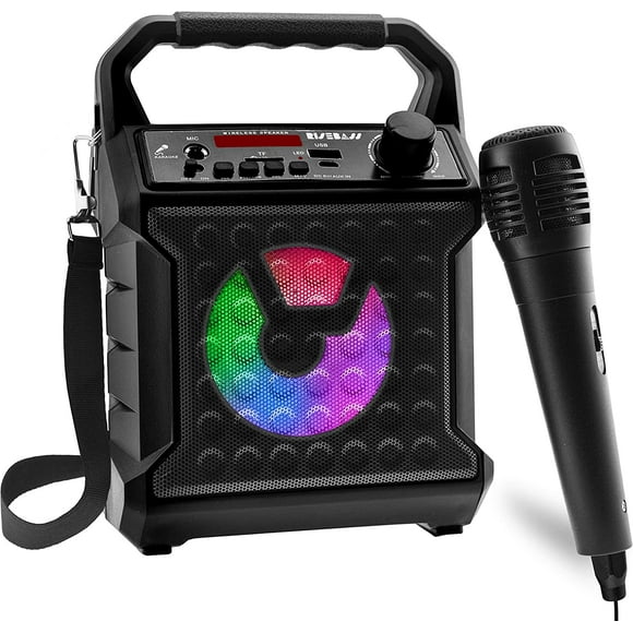 RISEBASS Karaoke Machine for Kids & Adults Singing Machine Speaker with Microphone, Black