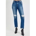 thumbnail image 1 of RISEN Full Size High Rise Distressed Crop Straight Jeans, 1 of 6