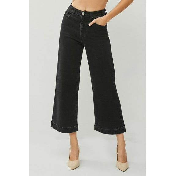 RISEN Full Size High Rise Wide Leg Ankle Jeans Plus Size