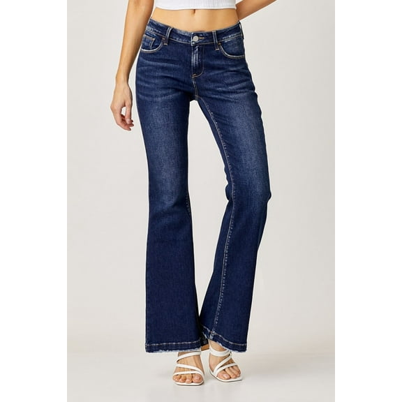 RISEN Full Size Low Rise Flare Jeans