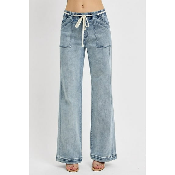 RISEN Full Size Straight Leg Jeans with Pockets Plus Size