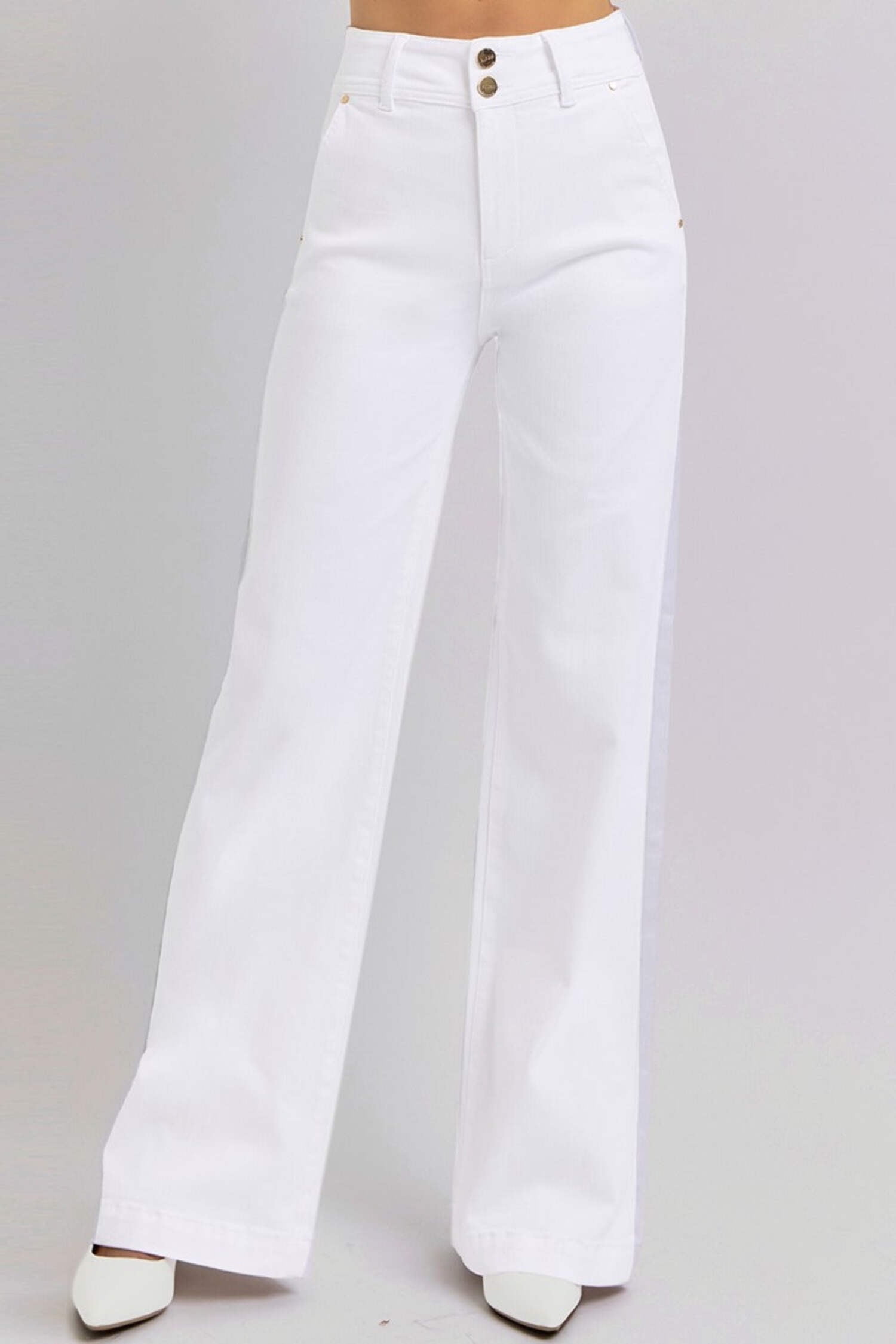 Wide-leg With Side Button Jeans