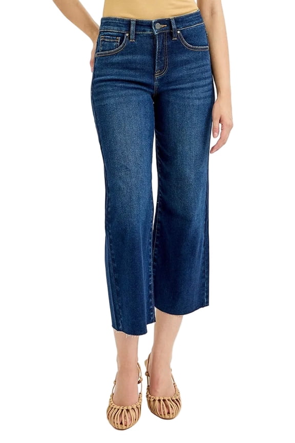 RISEN Full Size Tummy Control High Rise Crop Wide Jeans
