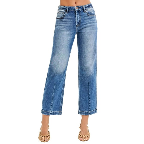 RISEN High Rise Crop Boyfriend Tapered Jeans