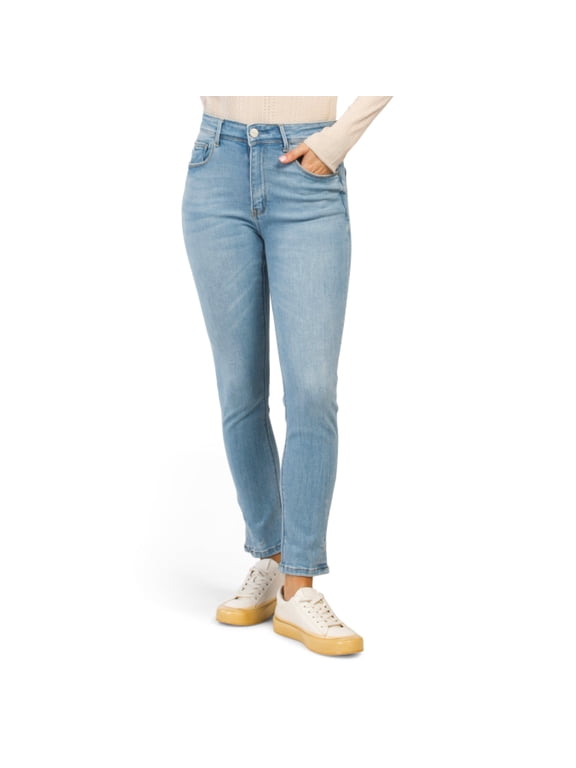 Women's High Rise Denim Ankle Skinny Jeans (Blue, 30)