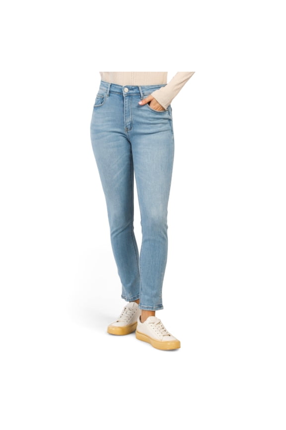 Women's High Rise Denim Ankle Skinny Jeans (Blue, 32)