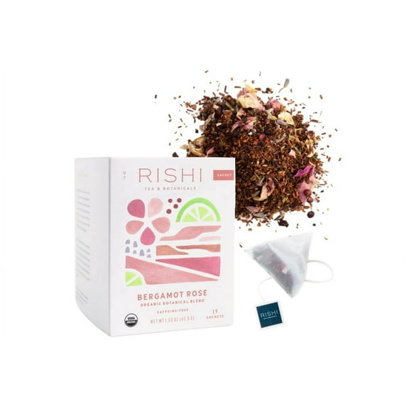 Rishi Caffeine-Free Sachet Bergamot Rose Tea 15 Each