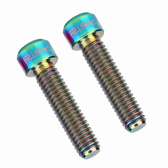 RISK 2Pcs M6 X 25mm Screw Bolts for Mountain Bike Bicycle Disc Brake Caliper (Multicolor)