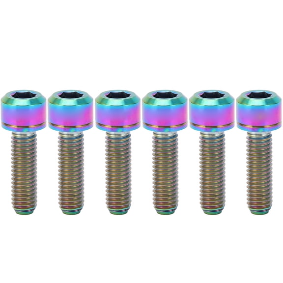 RISK Titanium Alloy Mountain Bicycle Handlebar Stem Fixing Screws with Gaskets M5x18mm 6pcs Dazzling Color[cite: 1]