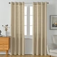 thumbnail image 1 of RISSIEN Burlap Linen Farmhouse Curtains 84 inch Length 2 Panels for Living Room Textured Thick Light Filtering Privacy Window Curtain Drapes with Grommet for Bedroom 7ft (52x84 Khaki), 1 of 8