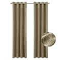 thumbnail image 1 of RISSIEN Burlap Linen Farmhouse Curtains 96 inch Length 2 Panels for Living Room Textured Thick Light Filtering Privacy Window Curtain Drapes with Grommet for Bedroom 8ft (52x96 Coffee), 1 of 8