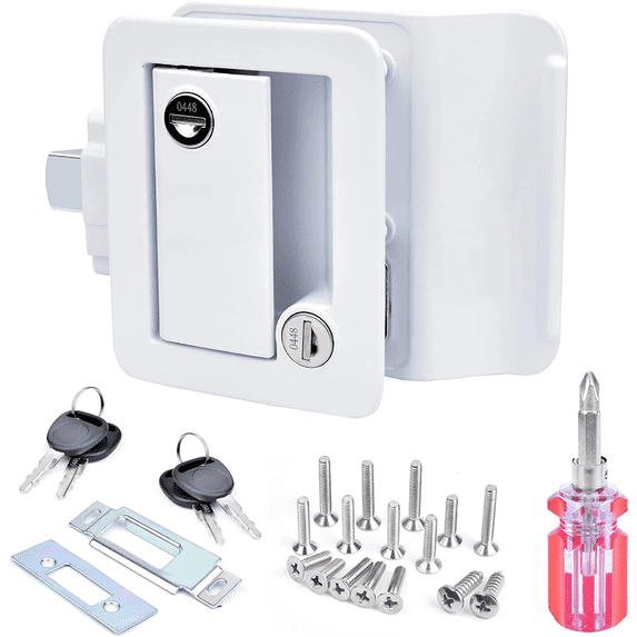 RISTOW Upgraded RV Door Locks for Travel Trailers with Paddle Deadbolt, Camper Door Latch Lock Replacement Kit