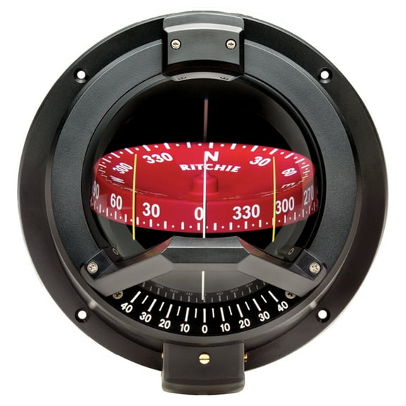 RITCHIE COMPASSES BN-202 Compass, Bulkhead, 4.5" Combi w/ Inclin.