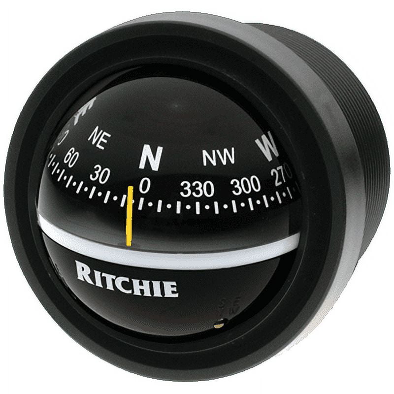 5" Black and White Nautical Ritchie V-57.2 Explorer Compass Dash Mount