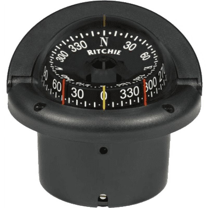 RITCHIE COMPASSES HF-743 Compass, Flush Mount, 3.75" Combi, Black