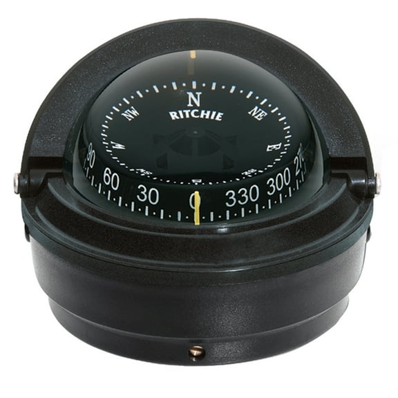 RITCHIE COMPASSES S-87 Compass, Surface Mount, 3" Dial, Black