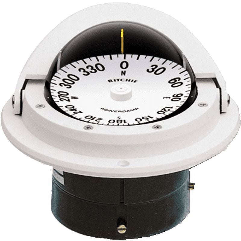 RITCHIE COMPASSES F-82W Compass, Flush Mount, 3" Dial, White