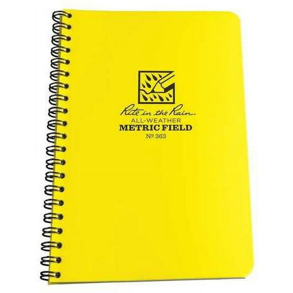 RITE IN THE RAIN 363 All Weather Notebook,Side Spiral,Metric