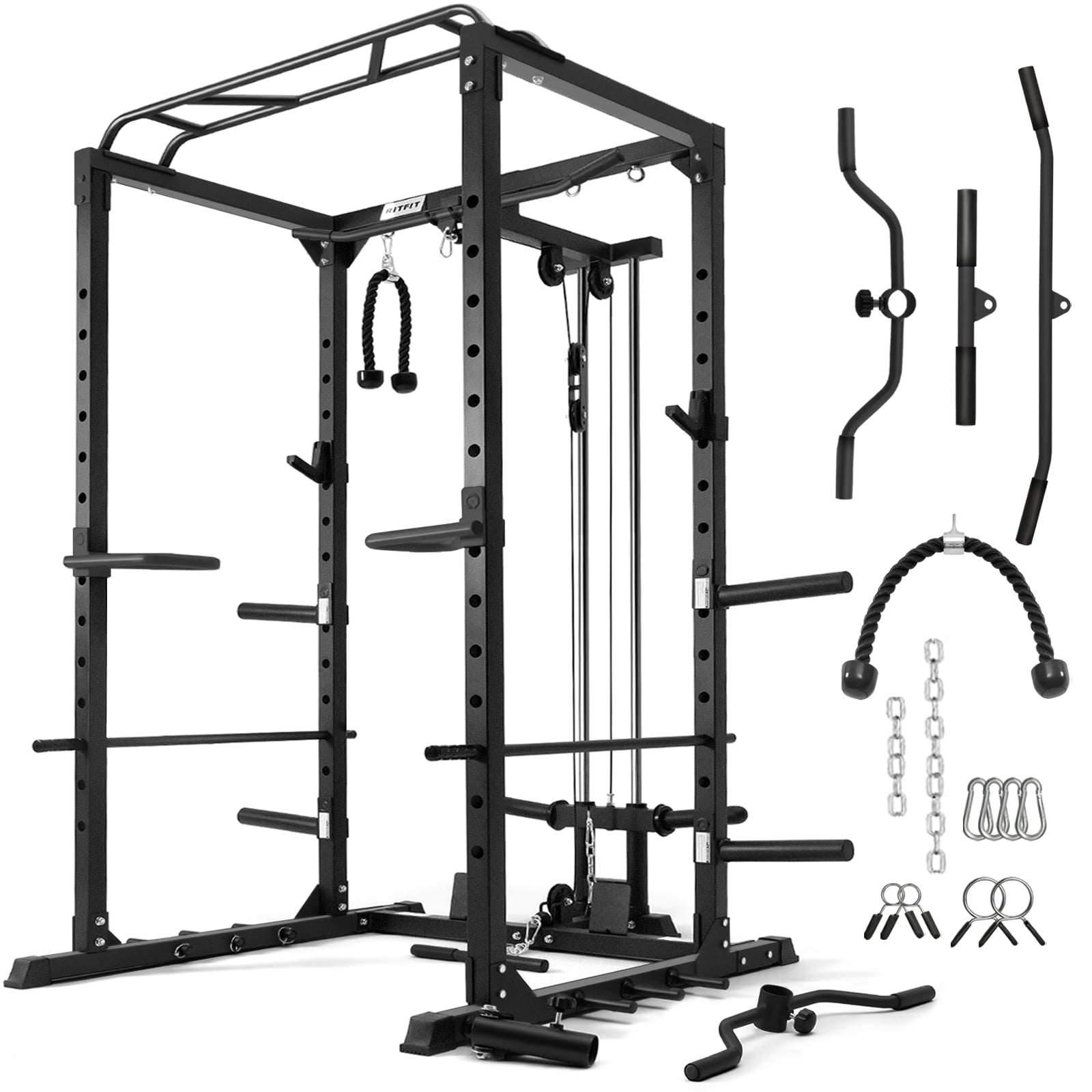 RITFIT Home Gym Squat Rack, PPC02C 1000 LBS Capacity Power Cage with