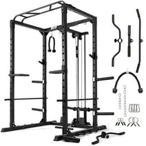RITFIT All-In-One Squat Rack for Home Gym, PPC02C Multi-Function 1000 LBS Capacity Power Cage with Lat Pulldown, Pulley System, Dip Bar, Landmine & More Power Rack Attachments